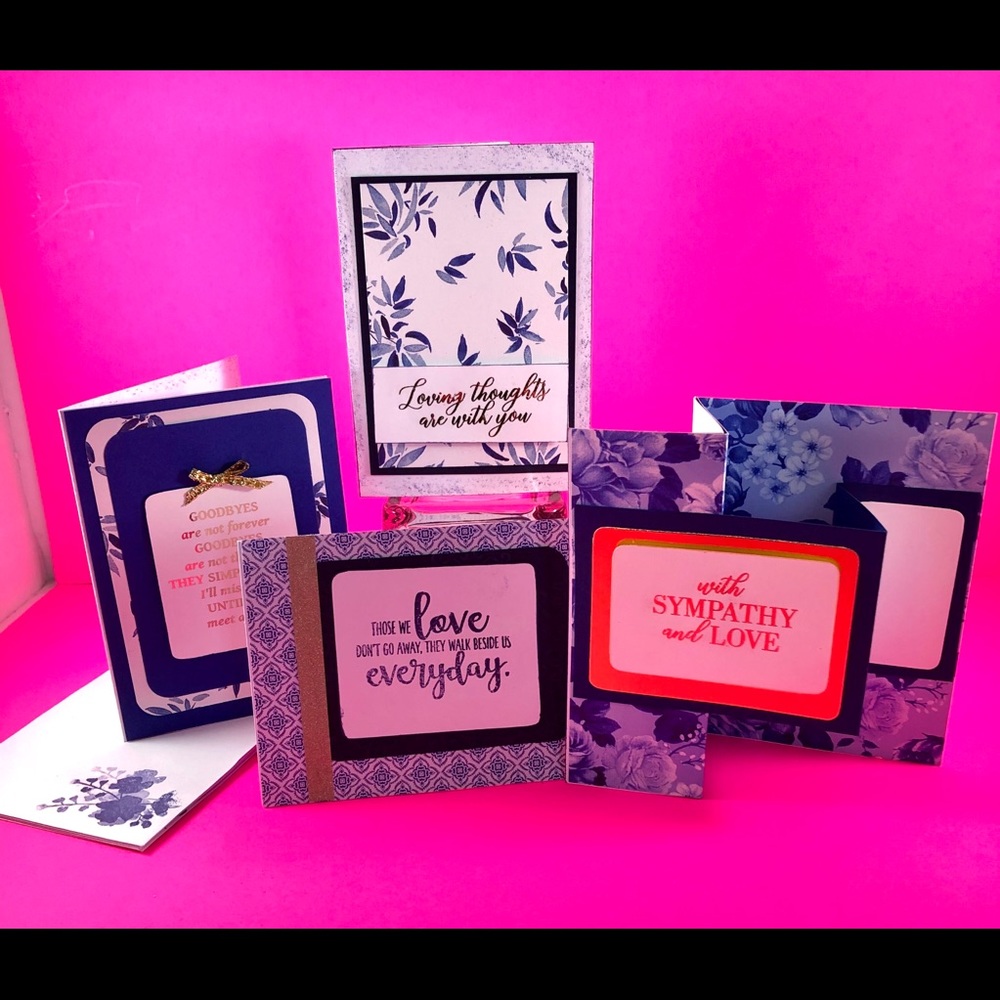 Navy and Gold Handcrafted Sympathy cards